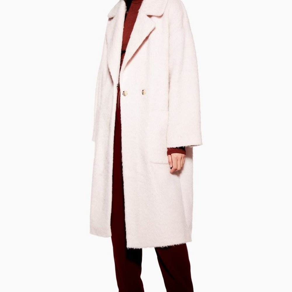 Topshop Blush Brushed Coat